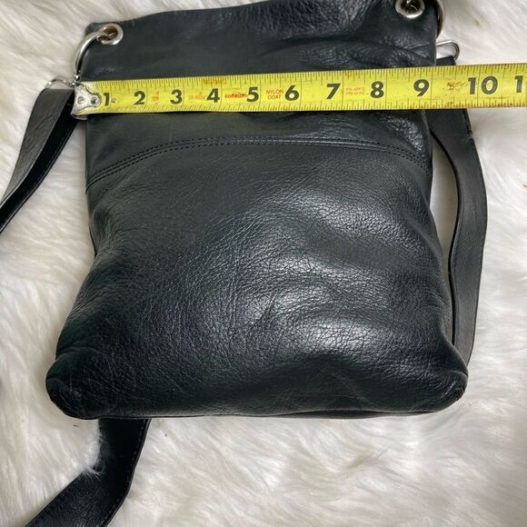 Margot black soft leather crossbody bag with silver tone hardwares. - Picture 3 of 9